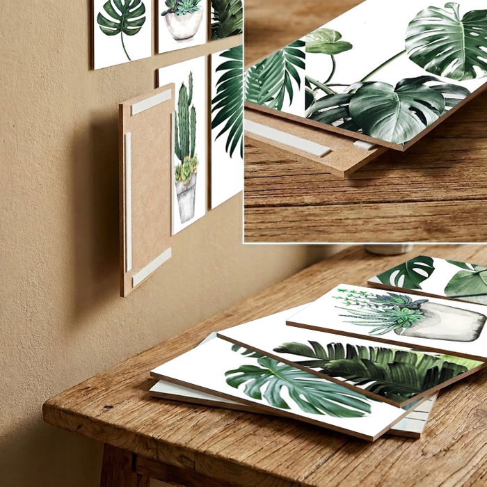 Wallity Conjunto de 9 Cuadros Decorativos MDF Multicolor